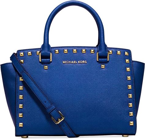 michael kors cindy satchel electric blue|Michael Kors purses black.